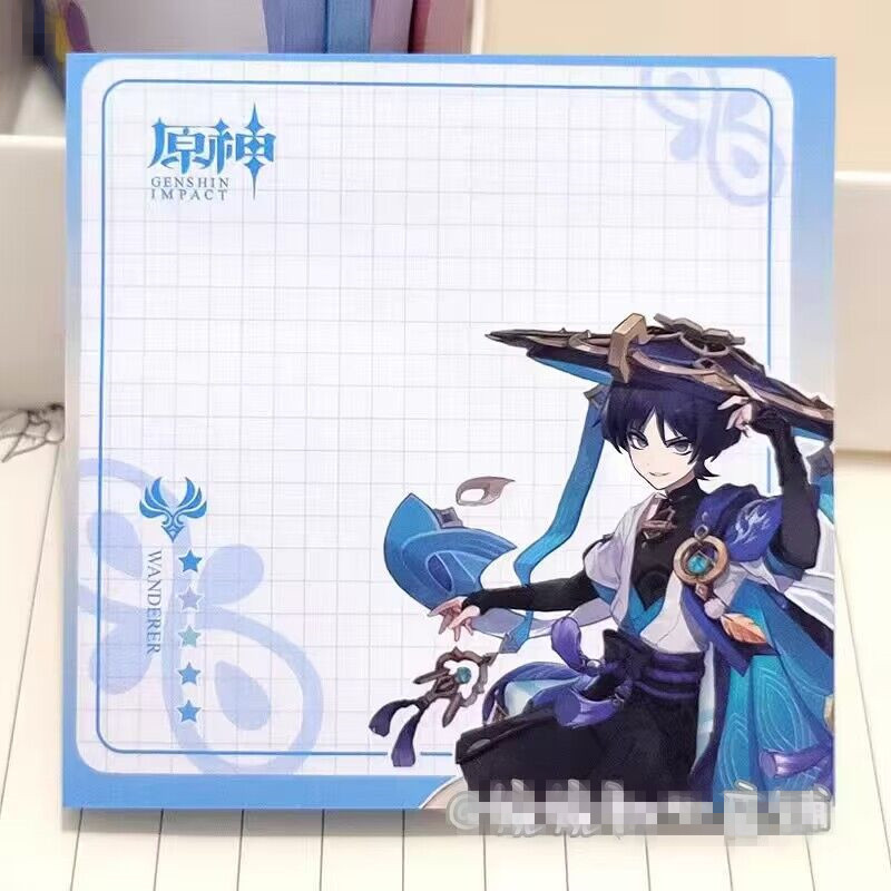 

Anime Genshin Impact Cute Sticky Notes Scaramouche XIAO Alhaitham Cosplay Memo Notebook Stationery Office Supplies Fans Gift