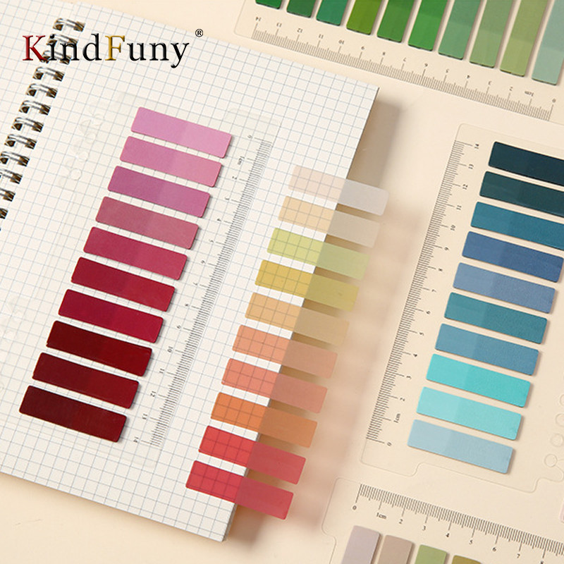 

Kindfuny 200PCS PET Transparent Sticky Notes Perspective Waterproof Clear Fluorescence Memo Pad Stationery School Office Supplie