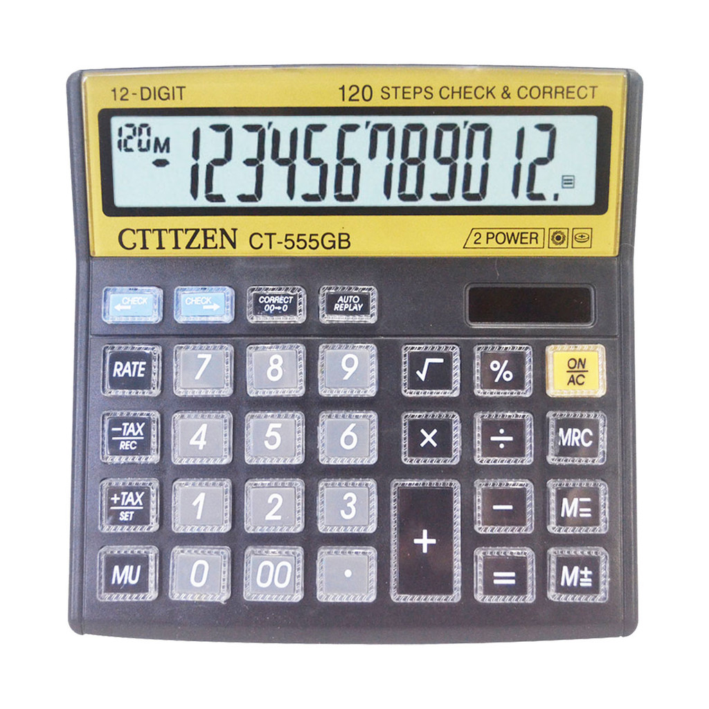

Calculator GTTTZEN/CTTTZEN CT-555GB 12 Digit CALCULATOR