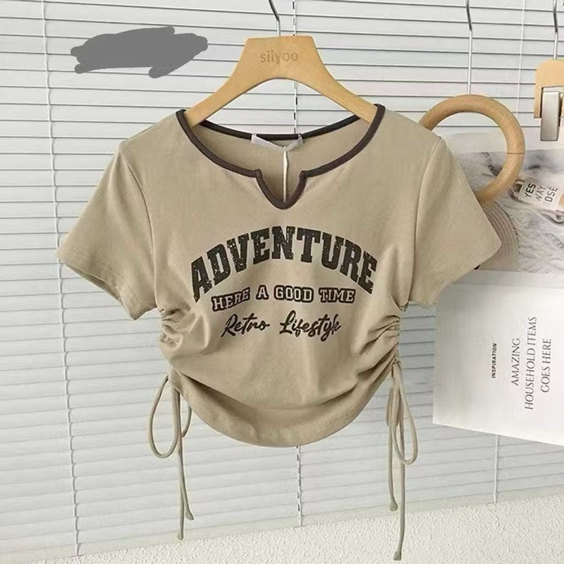 Trexus - ZGW KAOS CROP WANITA SYAKILLA / Crop Top Serut ADVENTURE Rib / ATASAN WANITA TERBARU / KAOS