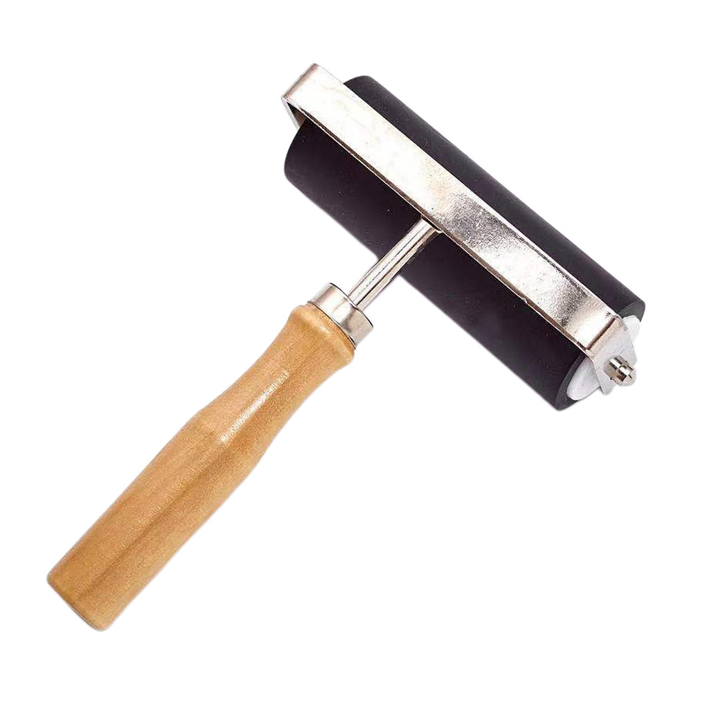 

Deluxe Rubber Roller Wood Handle Brayer for Print Ink Paint Block Stamping Crafting Wallpaper Application Arts Crafts Tool