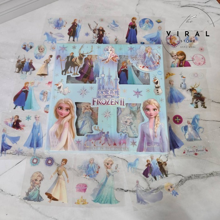 

THE VIRAL STORE Stiker 2D 100 Lembar Sticker Frozen Kartun Lucu Anti Air