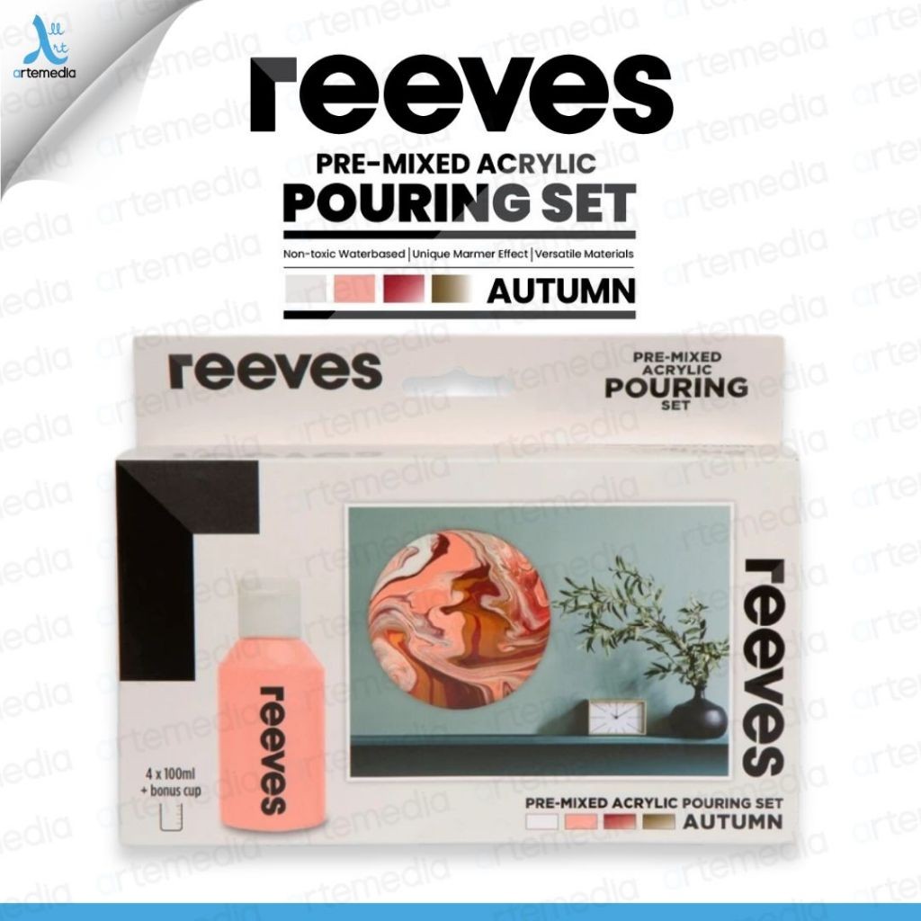 

Gramedia Surabaya - Reeves Acrylic Pouring Pre Mixed Paint Autumn Color Set Cat Akrilik