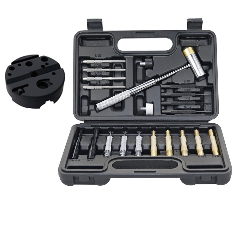 

Roll Pin Punch Set, Made of Solid Material Including Hammer with Bench Block for Gunsmiths, Jewelry and Watch Repair