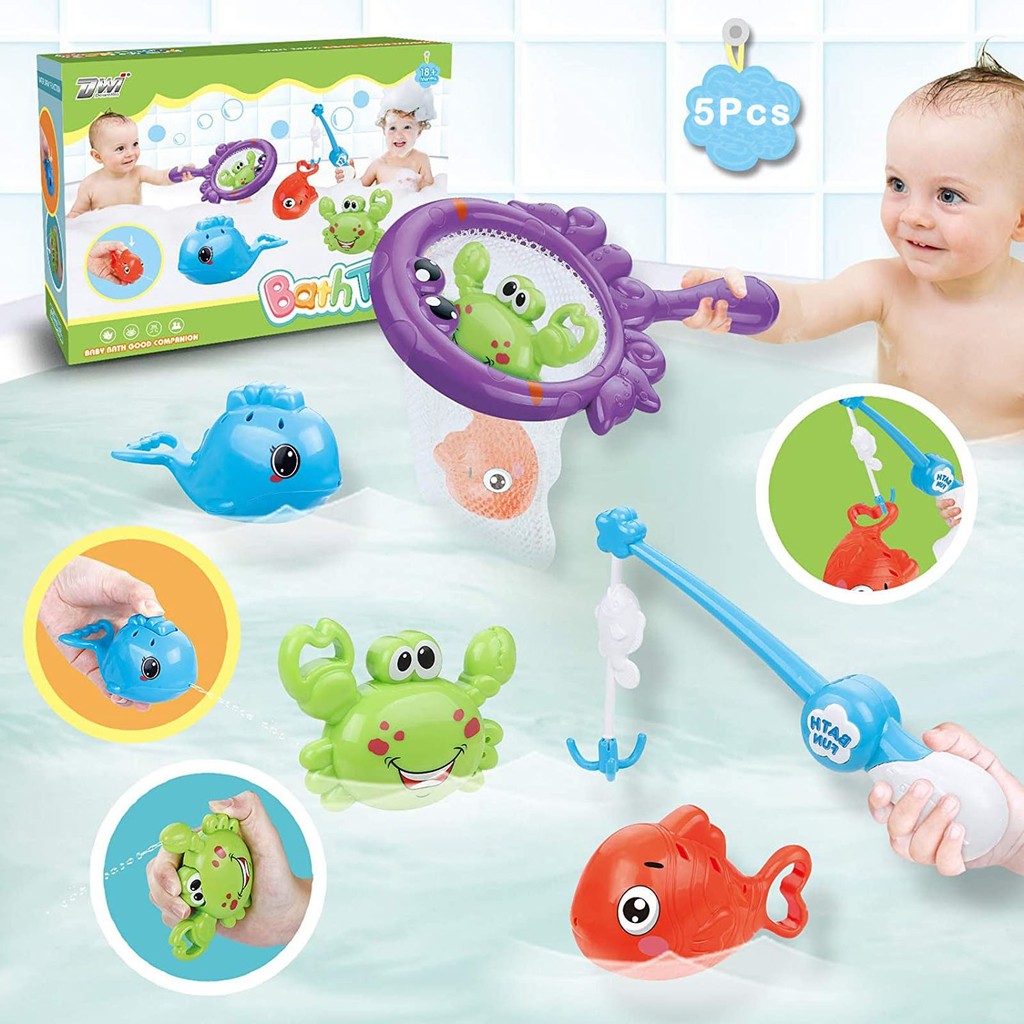 Baby Bath Fishing Toy Bathtub Pool Toy Set Baby Bath Toys Set Floating Bathroom Pool Bath Toy For Ki