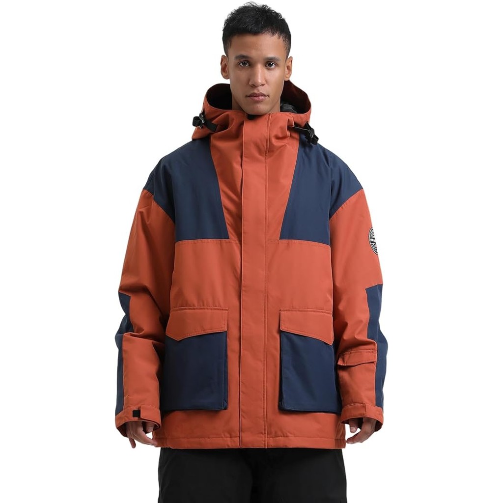 

Gsou 2024 Ski Jacket Men's Single Board Windproof Waterproof Contrasting Splicing Loose Outdoor Sports Professional Ski coat