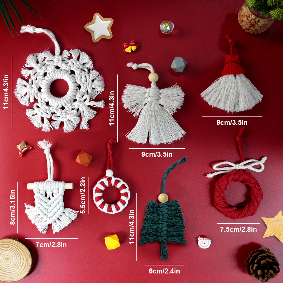 

DIY Christmas macrame kits with 7 kinds of tutorial for beginner, Macrame Starter Kit, you can freely combine colors to weave