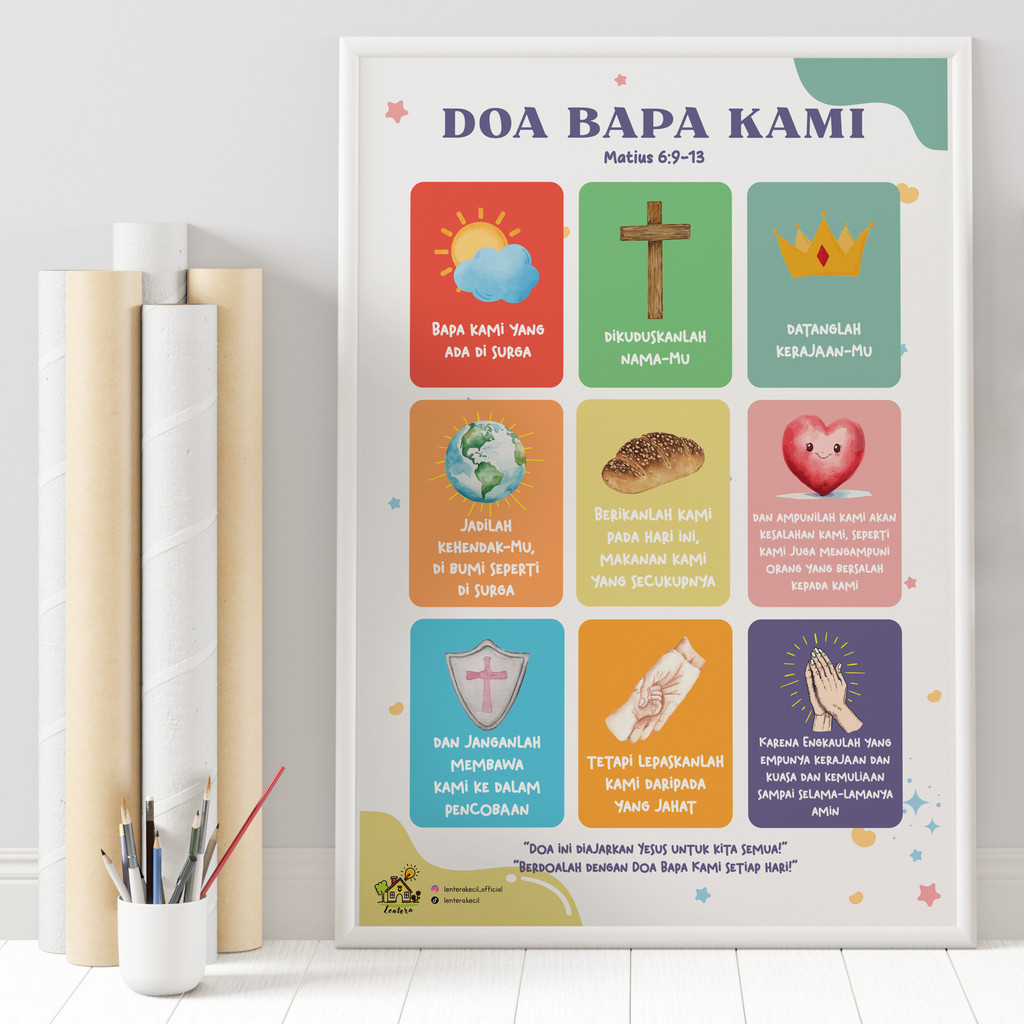 Poster Edukasi KRISTEN DOA BAPA KAMI Tema Kristiani Natal