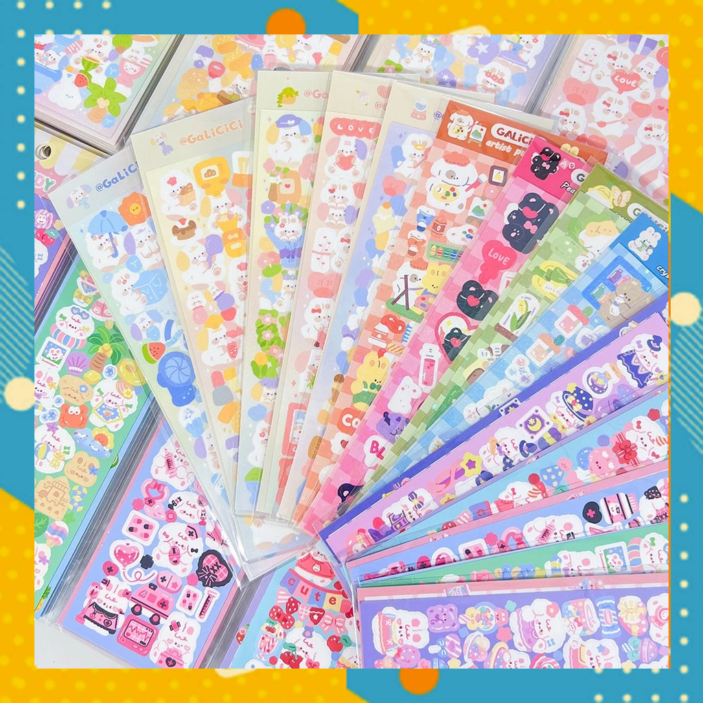 

Sticker Waterproof Kartun Bear Rabbit Hologram Stiker Motif Beruang Dan Kelinci Korea Anti Air SC3035A0