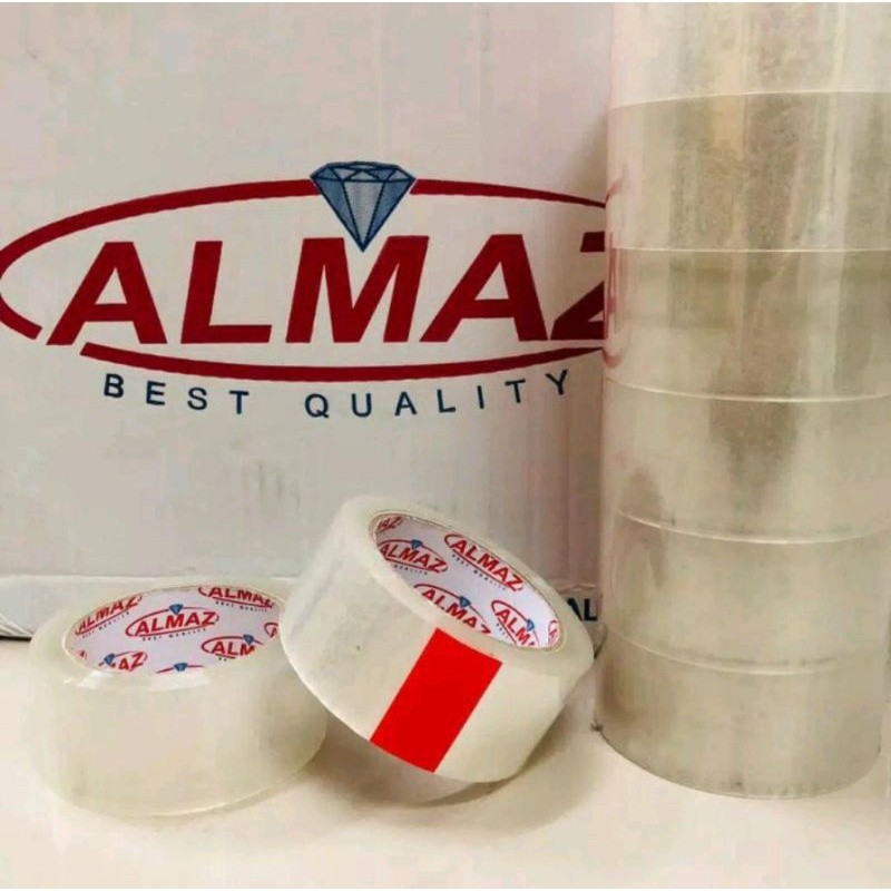 

Lakban Bening Coklat | 90 Yard / 100 Yard X 45MM Merek Almaz