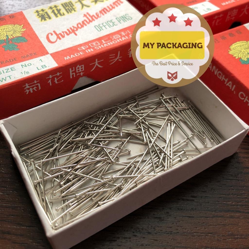 

Jarum Paku Pentul Putih / Needle Office Pins Merek Chrysanthemum No.1 - Terbaik Original Bisa COD