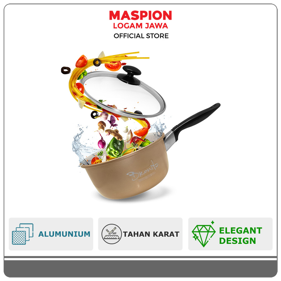 Maspion Mikado Panci Saucepan Alumunium Bronita Tutup Kaca