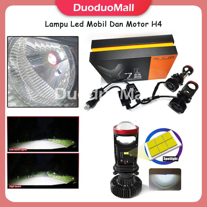 Lampu Led Mobil Motor Y7D H4 Mini / Projie Led Mobil Mini Projie Y7D H4 Mobil Super Terang Lampu Led