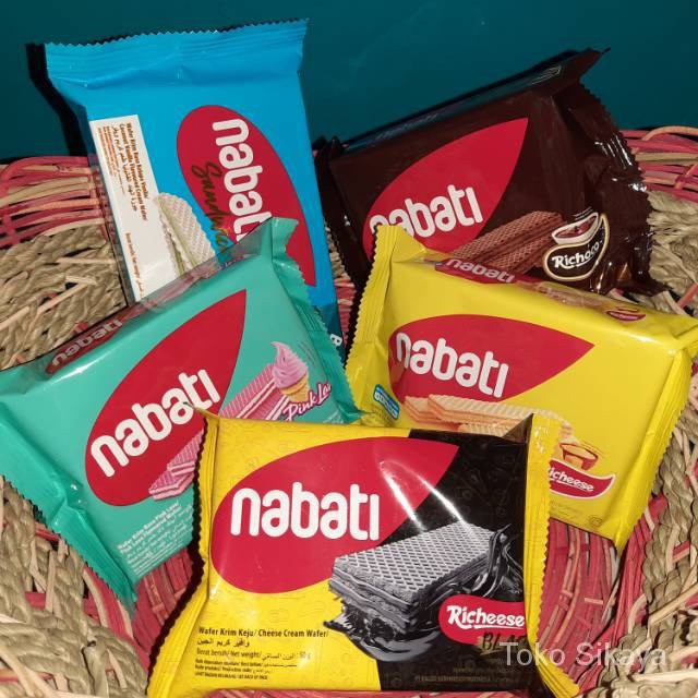 

10pcs Richeese Nabati Wafer Keju / Coklat / White / Pink Lava Kemasan Ekonomis 50g