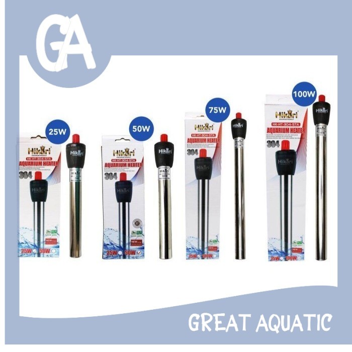 heater stainless heater aquarium HIKARI HK HT 304 STA 25 WATT 50 WATT 75 WATT 100 WATT STA heater st
