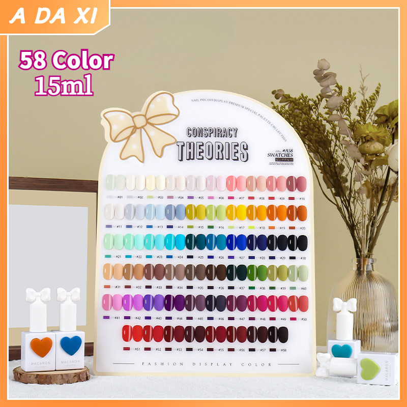 58 Color Sansu Macaron UV Gel Nail Set / Kutek Gel 15ml Polish - Conspiracy Theory Botol Love / Swee