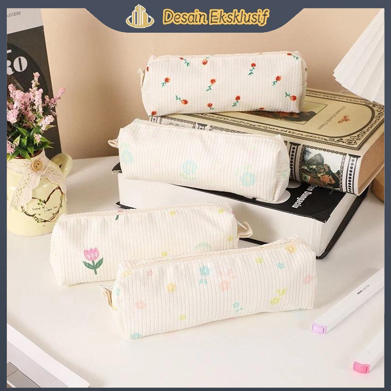 

[COD]Pencil Case Vintage / Tempat Pensil Motif Bunga / Imut Kotak Pensil Bunga Alice Pencil Case