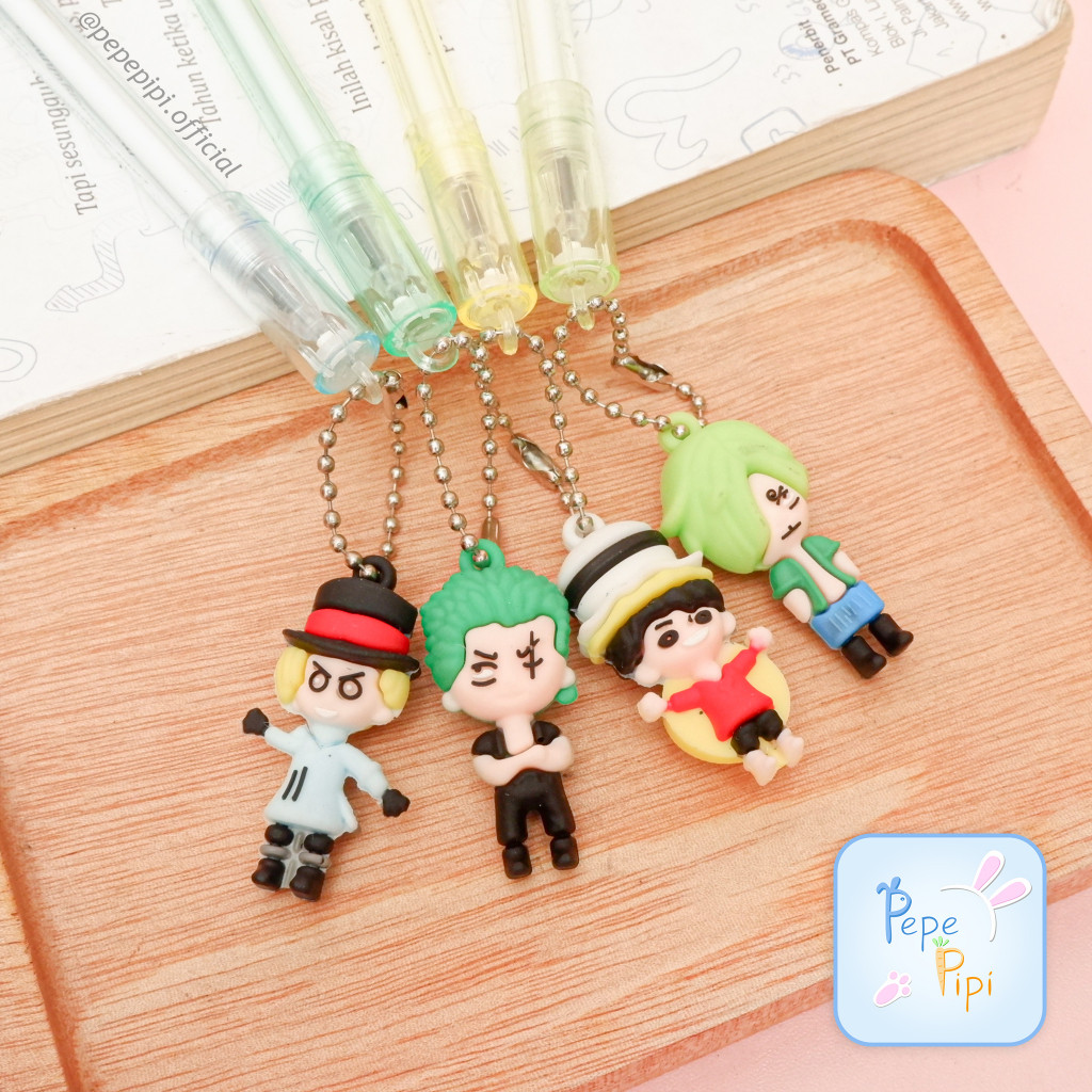 

Pena Gel Gantungan Rantai One Piece Monkey D. Luffy Nico Robin Shanks Sanji Tony Tony Chopper Roronoa zoro Bolpen Pulpen Bolpoin Ballpoint Karakter Pulpen Lucu