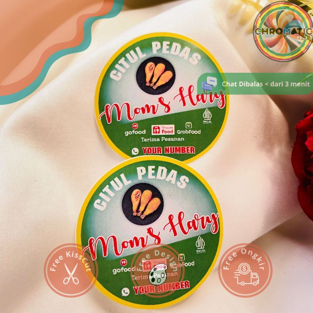 

chromatic 5-8 Stiker Chromo Umkm Cireng Cilok Cibay Sticker Bentuk Bulat Free Desain Label Uk.Sedang