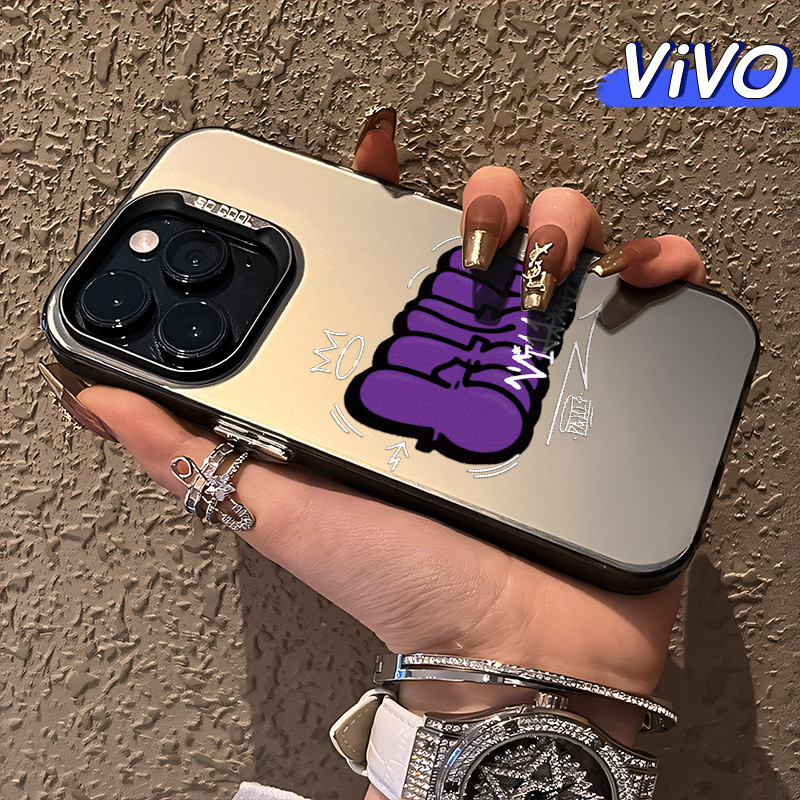 Keren Men Glossy Hologram PC Case VIVO Y17s Y12 Y12S Y15s Y21 Y03 Y16 Y22 Y18 Y02 Y17 Y27s Y30 Y91 Y