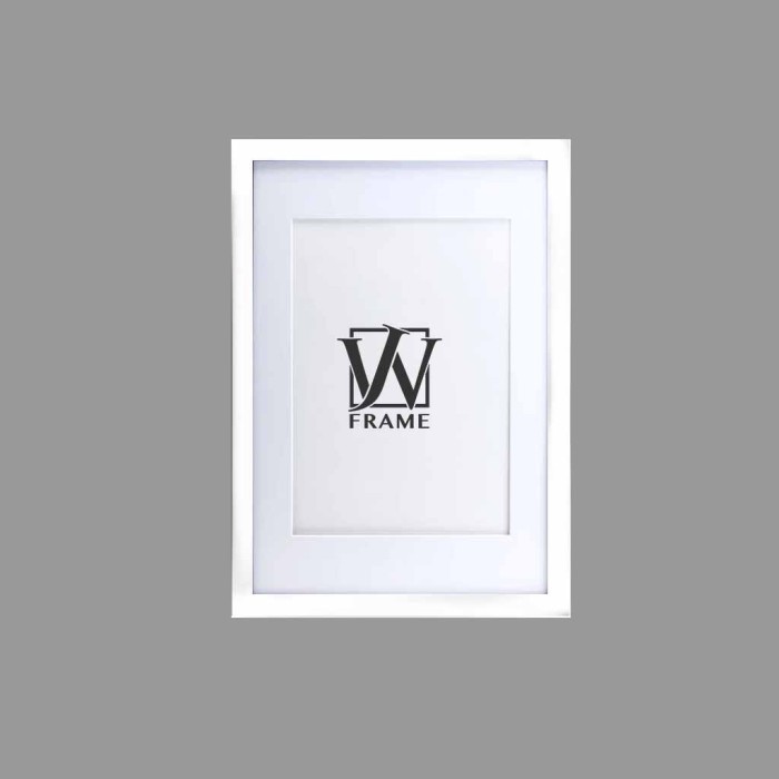 BINGKAI FOTO A4/8R+ FIBER | SILVER | DEKORASI DINDING UKURAN : 21x30cm - Frame Saja, Putih