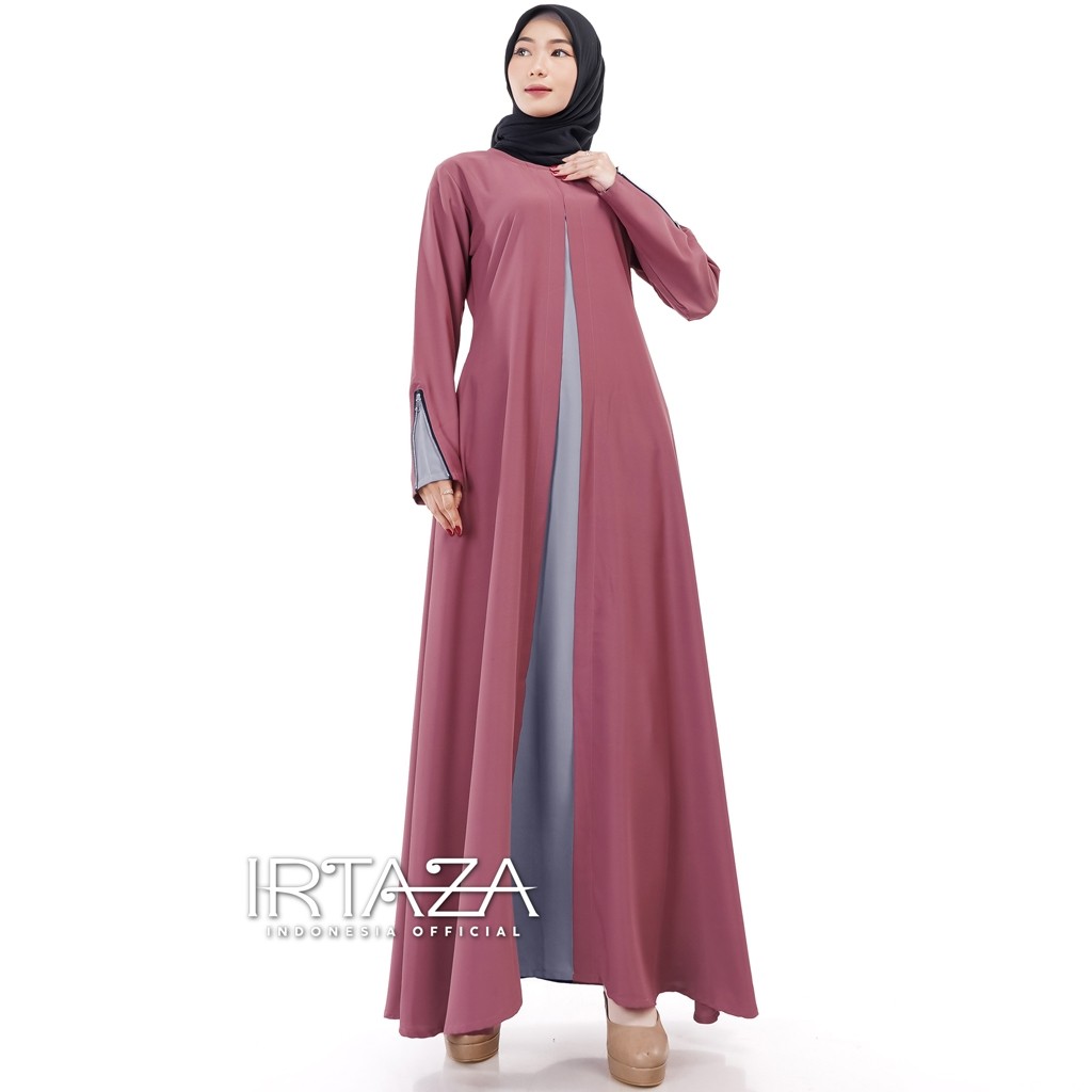 Gamis Hijabisme Dress Polos Kombinasi Barbara Silk