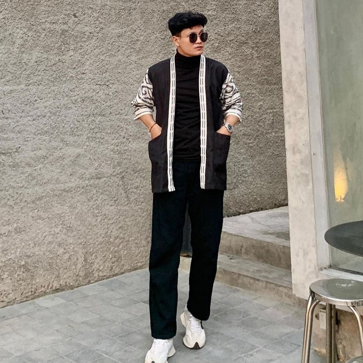 Kimono Outer Unisex Outer Pria Wanita Etnik Tenun ikat Troso Tenun Songket Toraja Pria Wanita Lombok