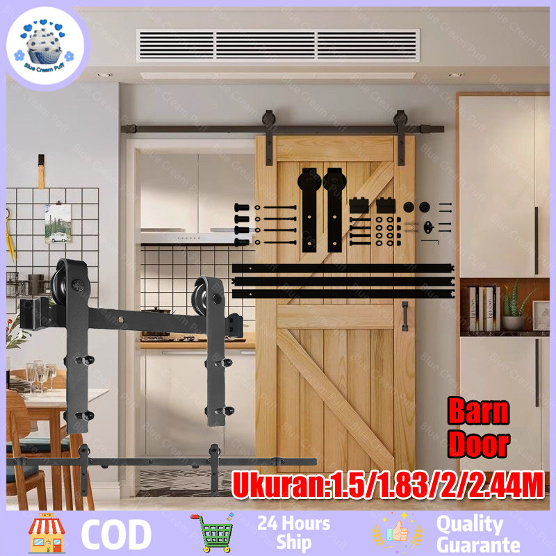 1.5 / 1.83 / 2 / 2.44m pintu gudang Amerika menggantung rel geser pintu geser pintu geser rel geser 