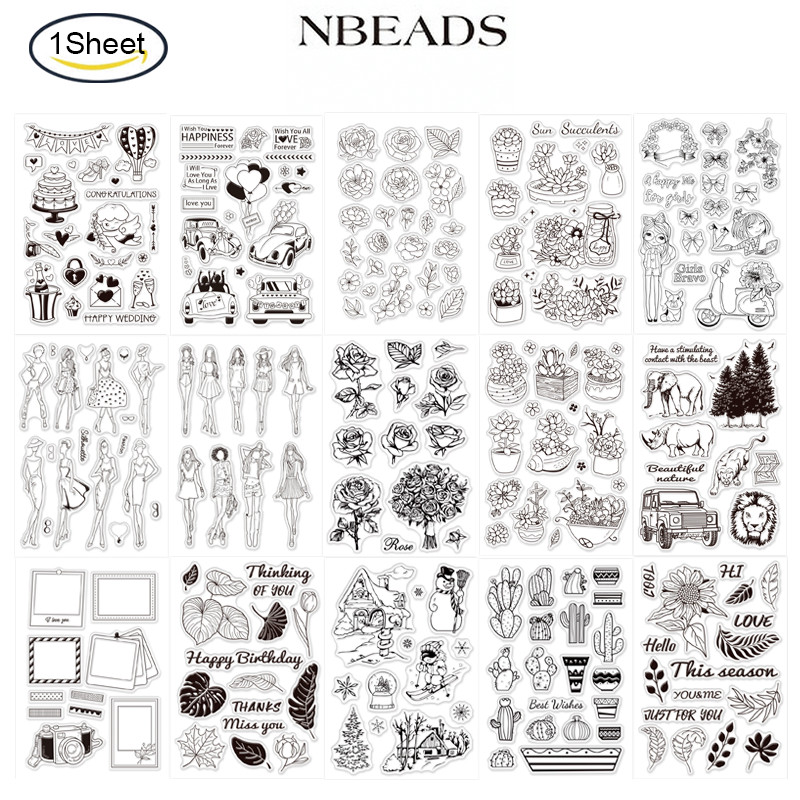 

1 PC Rose Flower Clear Stamps Silicone Stamp Cards for Card Making Decoration and DIY Scrapbooking