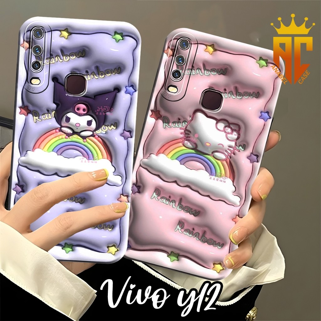 SOFTCASE VIVO Y12 Y12I Y15 Y17 Y19 Y30 Y30I Y50 Fashion Case Motif Kuromi Hello Kitty - Case Vivo - 