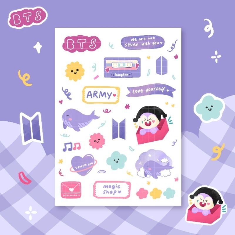 

PROMO AMBYAR BTS Bangtan Sticker Sheet TERMURAH