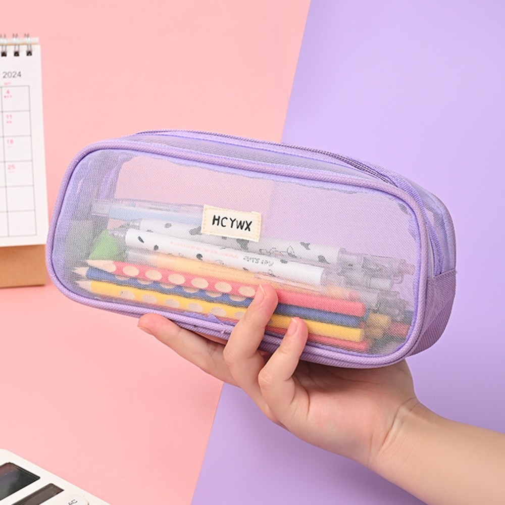 

【Dotding】Kotak Pensil Kapasitas Besar Jaring Transparan Perlengkapan Alat Tulis Sekolah untuk Siswa Pria dan Wanita H470