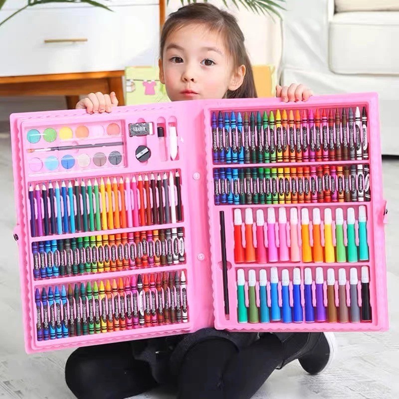 

Ready NEW Crayon Set 150 Pcs Pensil Warna Lengkap Alat Lukis Anak Krayon Anti Air Alat Mewarnai Lengkap Mainan Anak High Quality