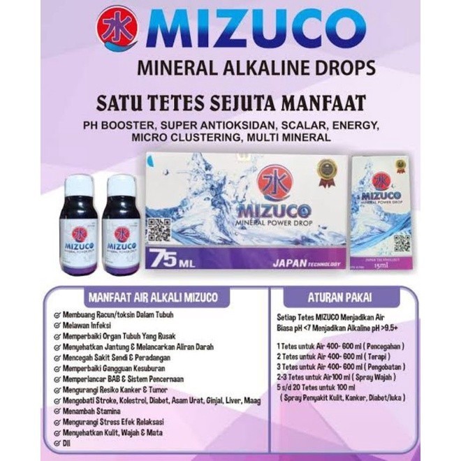 MIZUCO POWER MINERAL DROP ORIGINAL1 BOX ISI 5BOTOL