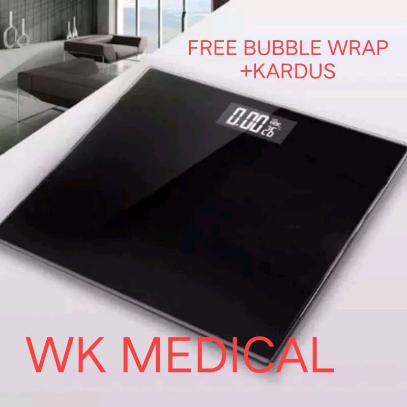 timbangan badan  digital  hingga 150-180 kg HITAM FREE BATERAI