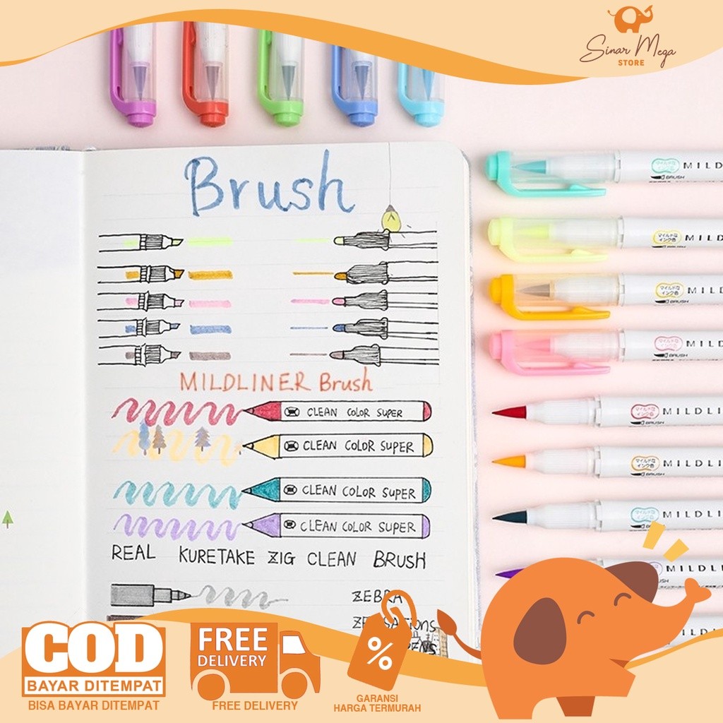 

NEW Zebra Mildliner Brush Pen Pastel Marker Double Ended Highlighter Pastel Lucu Unik Murah