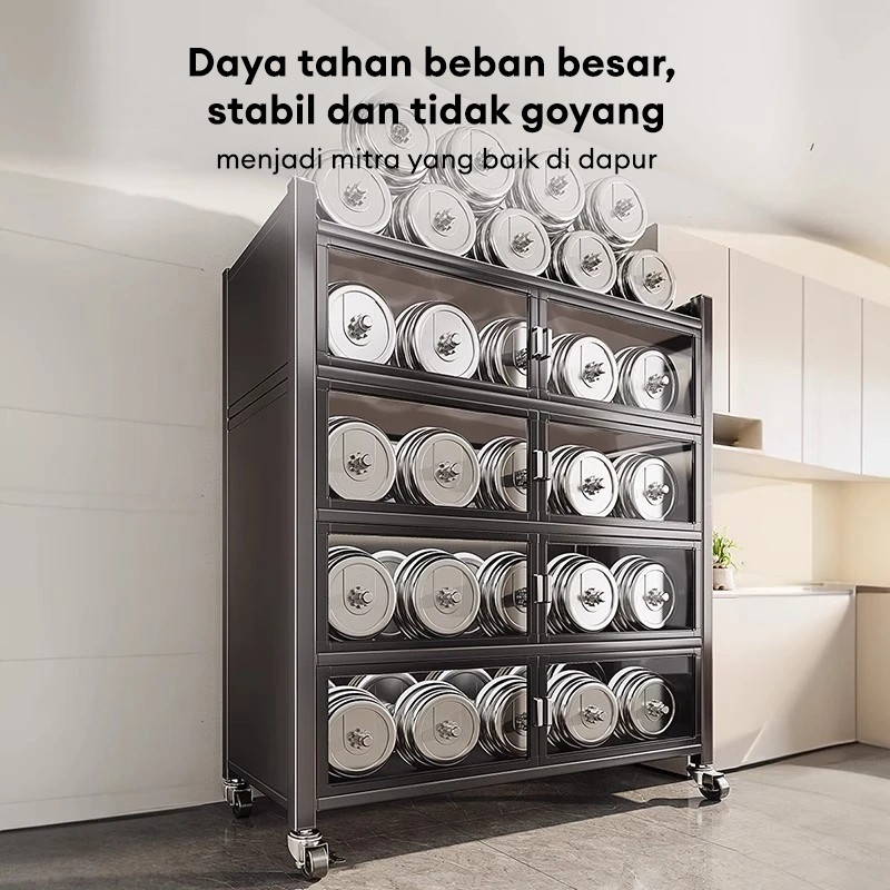 Rak Dapur Lemari Rak Kabinet Rak Piring Lemari Dapur Rak Oven Microwave Rak Kabinet Dengan Roda