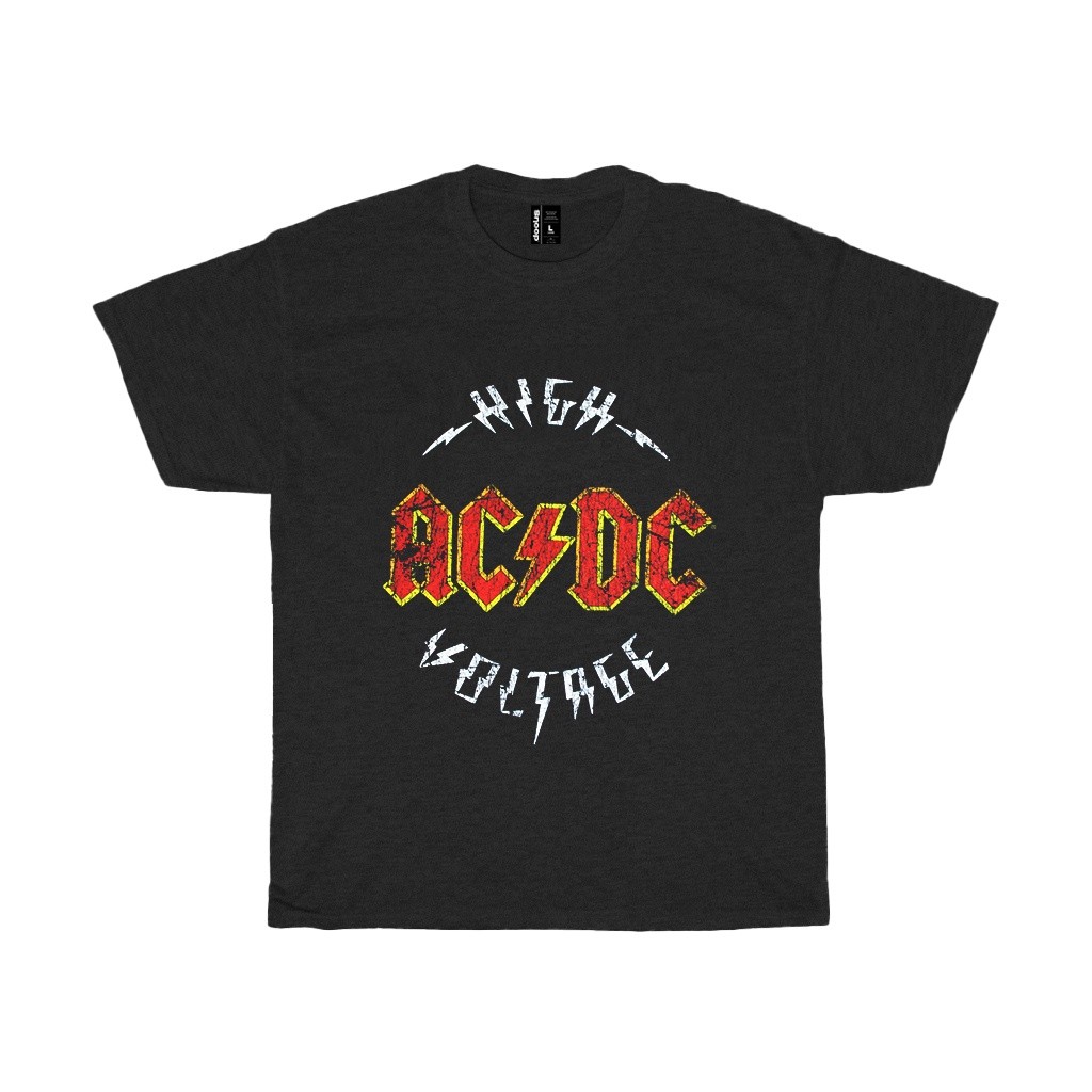 Acdc Tshirt High Voltage Abum Style Vintage Regular Fit Print On Cotton Material