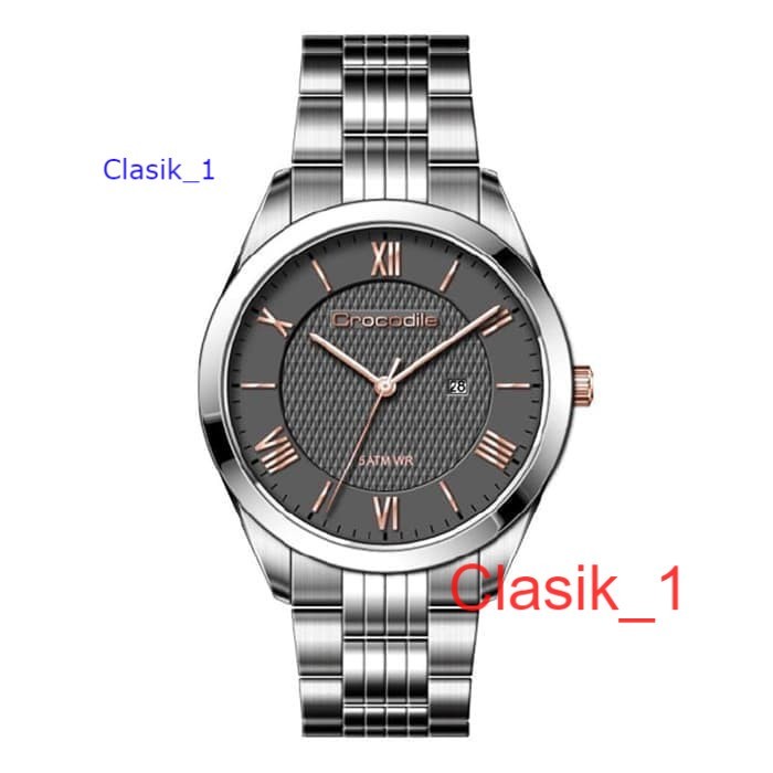 Original 100 Crocodile CM-002A11E CF-002A11E Jam Tangan Couple Analog  CM002 CF002 Garansi Resmi