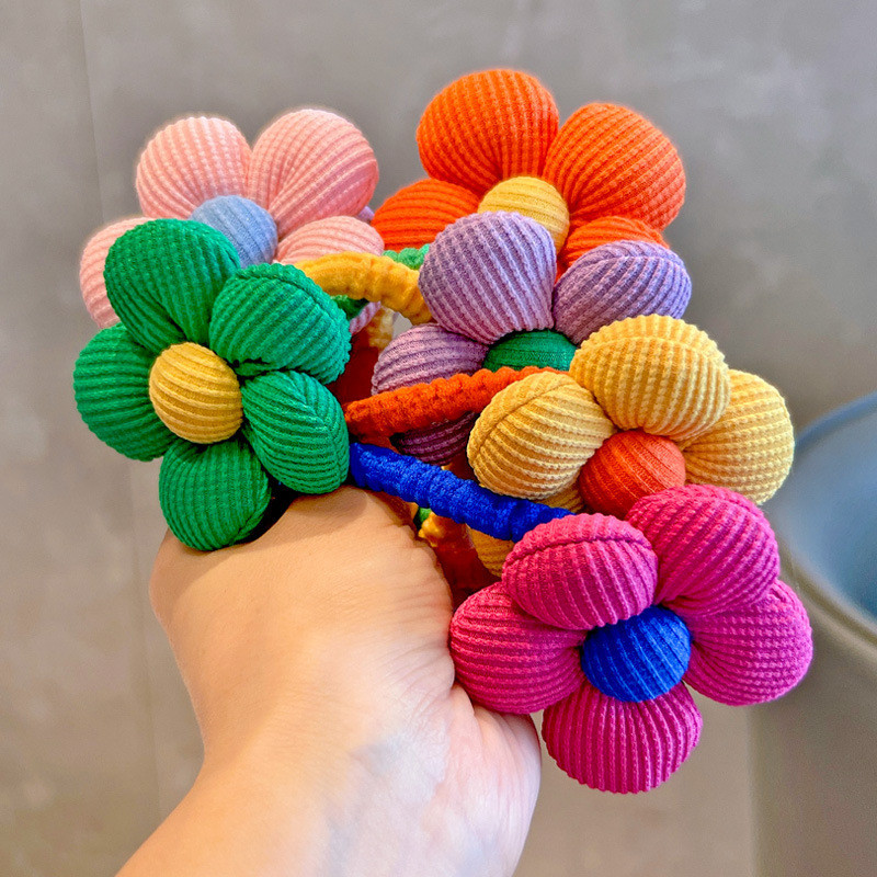 

1PC New Cute Sweet Fill Cotton Flowers Girls Kids Elastic Hair Bands Children Hair Ties Princess Hair Accessories Baby Headwear