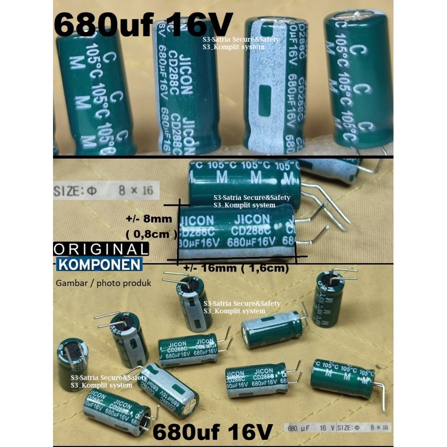 Elko 680uf 16V 16vol 680uf16V 16V680uf elco 680 uf 16 vol 680UF 16volt