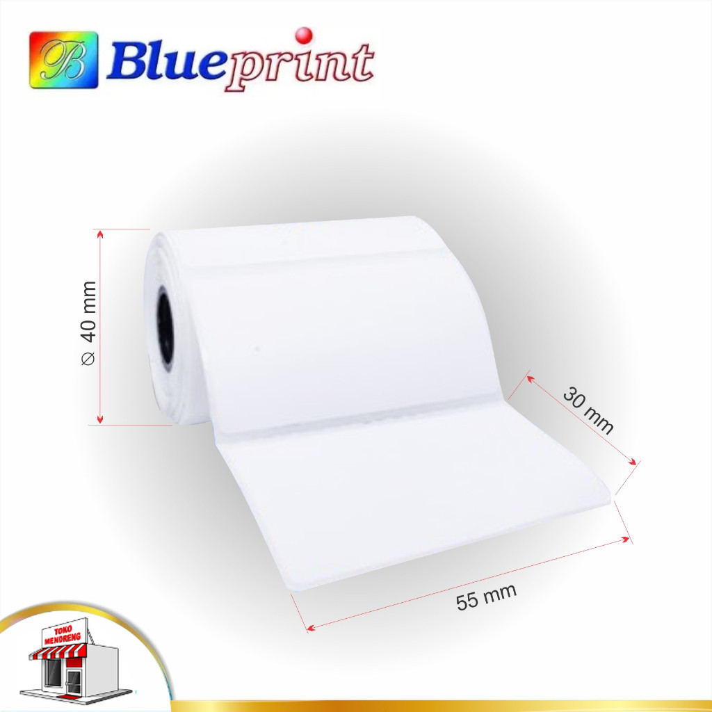 

Blueprint Direct Thermal Sticker 55x30 Label Stiker Barcode 55 x 30 mm DTS