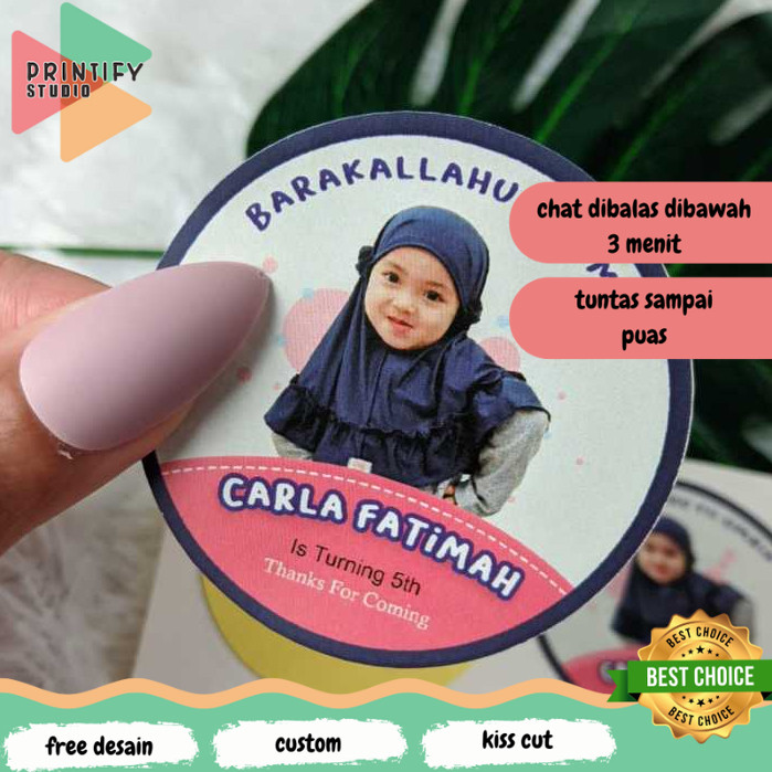 

Printify 5-8 Sticker Ulang Tahun Anak Bulat Stiker Chromo Ultah Free Desain Template Happy Birthday