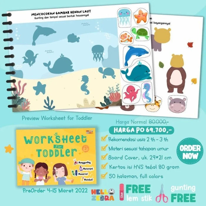 Hello zebra worksheet for toddler