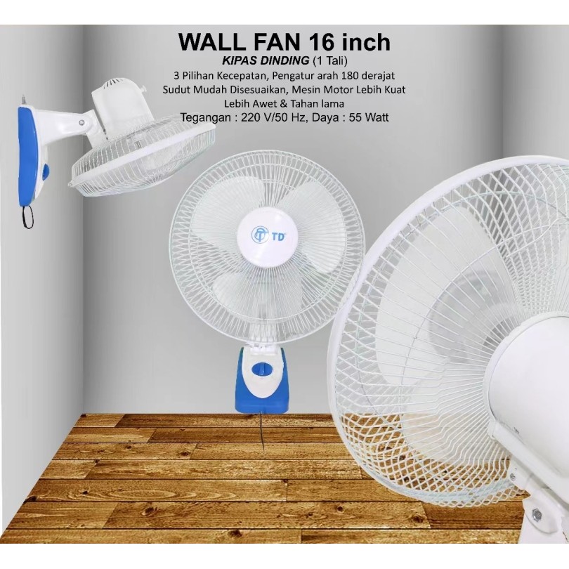 WALL FAN TD 16 INCH  / KIPAS DINDING 1 TALI/ WALL FAN / KIPAS ANGIN DINDING