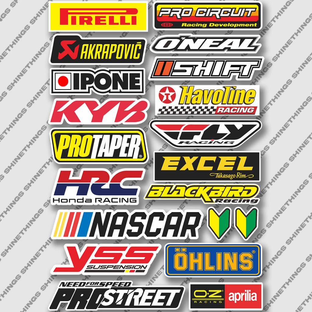 

Stiker pack racing jdm anti air buat helm || sticker motor helm laptop case hp