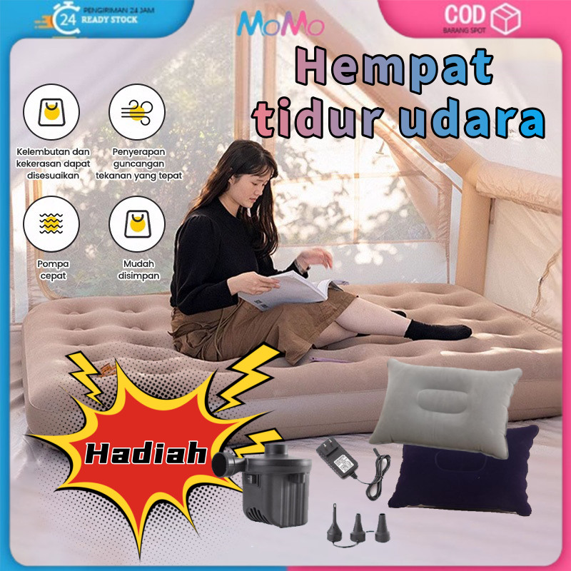 【Pompa-bantal-gratis】Kasur Angin Kasur Tiup Matras Kemah Double Air Bed Camping Lipat Portable Anti 