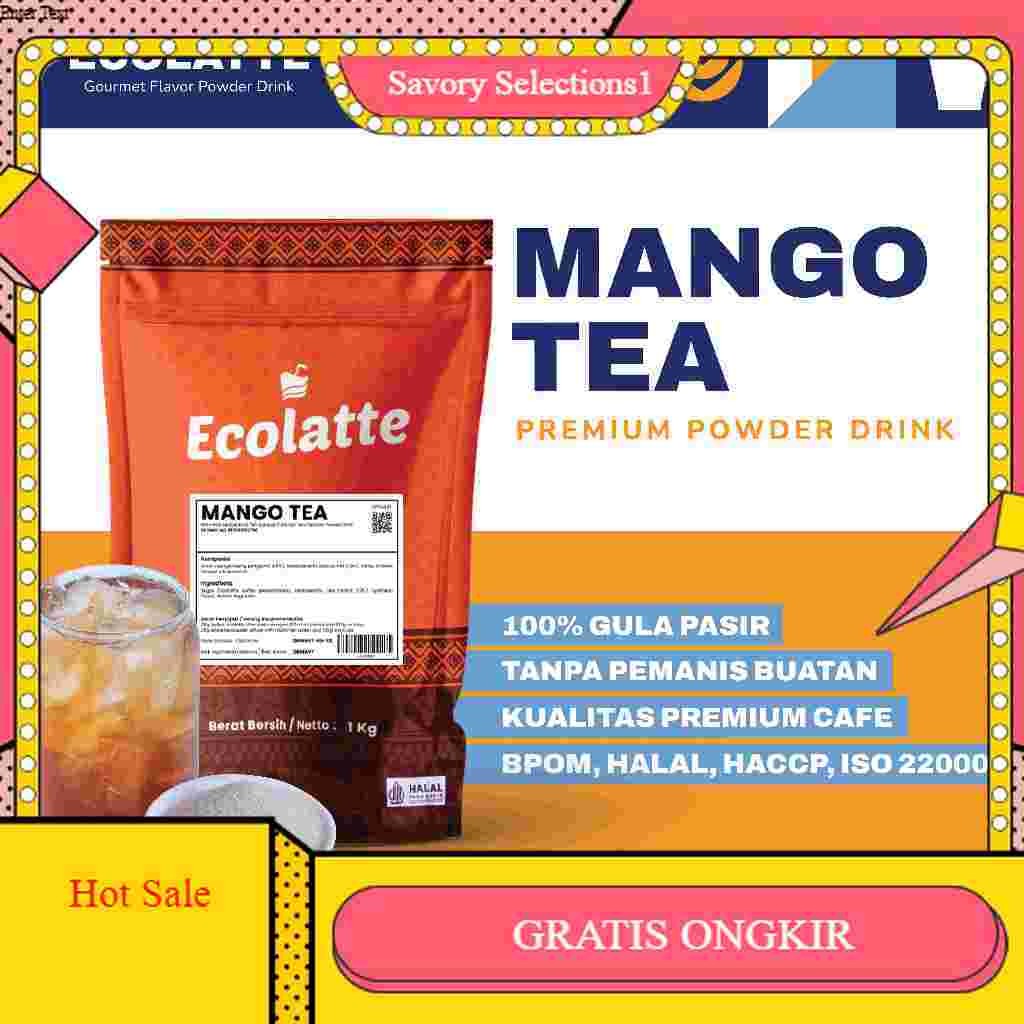 

【SAVORY】DISKON!! [TEA] ECOLATTE MANGO TEA 1 KG Premium Powder Drink Bubuk Minuman Enak Rasa Teh Mangga