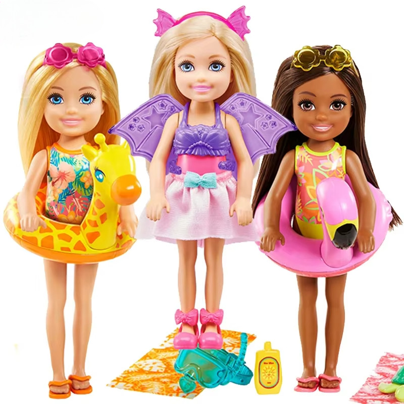 Club Chelsea Original Barbie Doll House for Girls Toys Barbie Accessories Furniture Cute Pet Baby Do