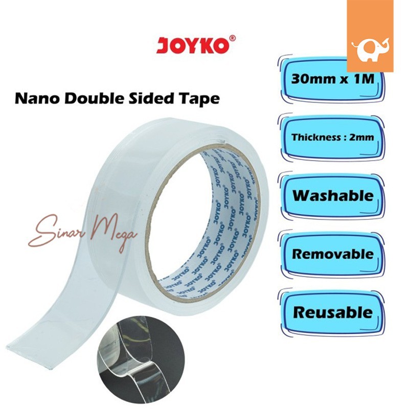 

Joyko Nano Double Side Tape Transaparan NDST-1 30mm x 1M / Perekat 2 Sisi Bening Murah Berkualitas